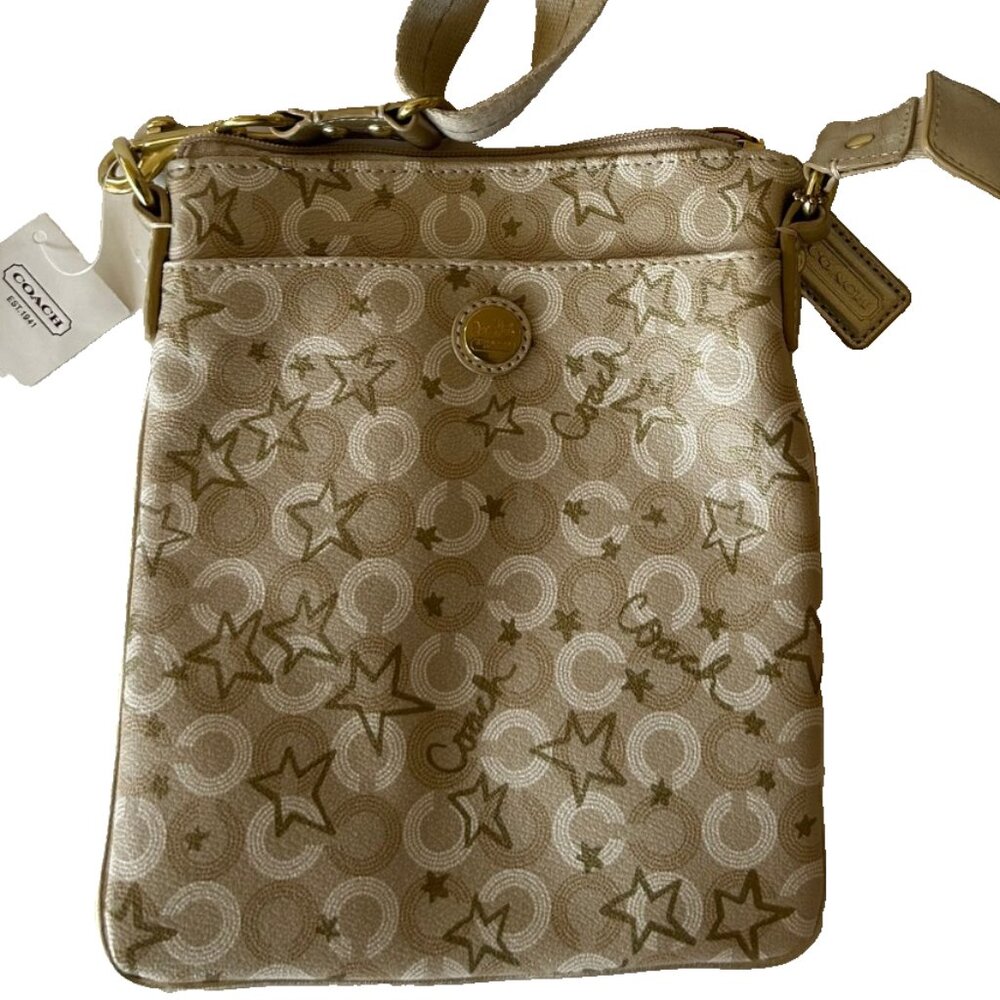 Coach 48673 Waverly Snow Queen Parchment Gold Swing pack Crossbody NWT